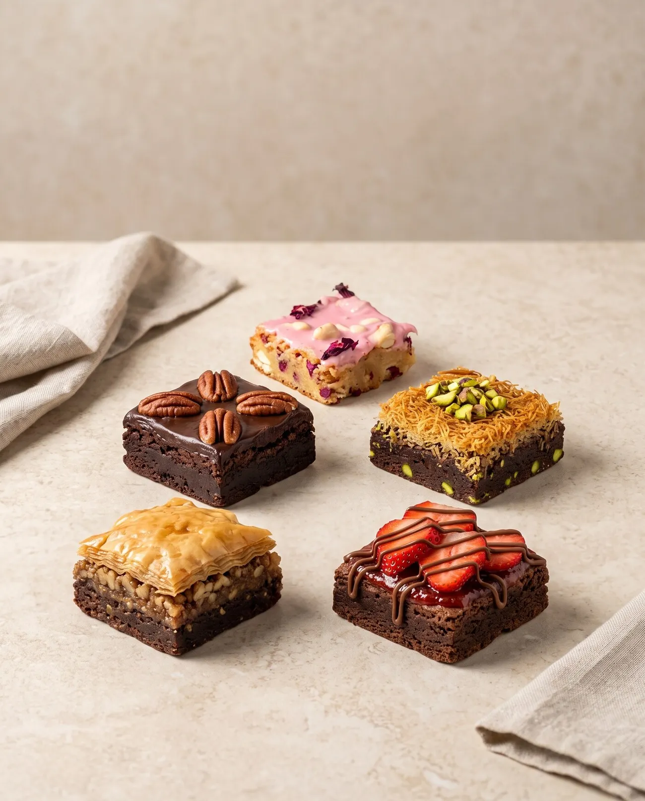 Ultimate Brownie Workshop: One perfect base brownie, and five flavours to build on it.
